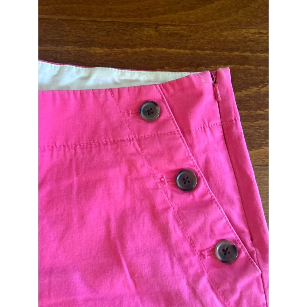 J.Crew City Fit Pink Sailor Button Shorts Stretch Cotton Size‎ 2 41679
